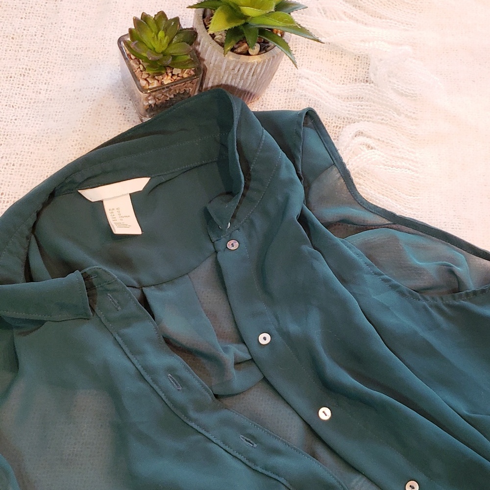 H&M Sheer Button Down Top - Picture 4 of 7